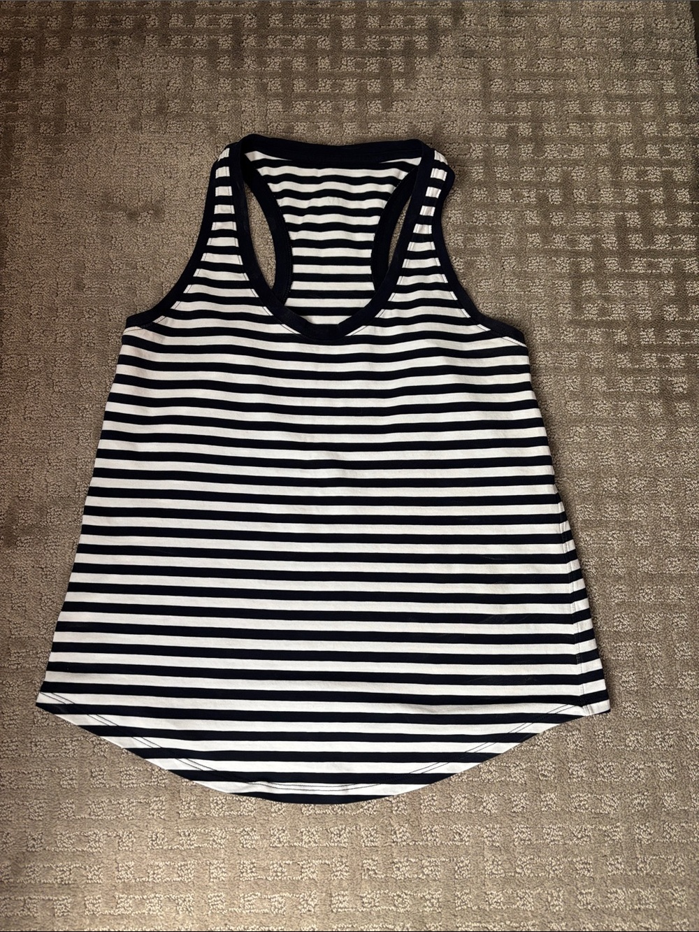 lululemon athletica Navy & White Striped Racerback Tank